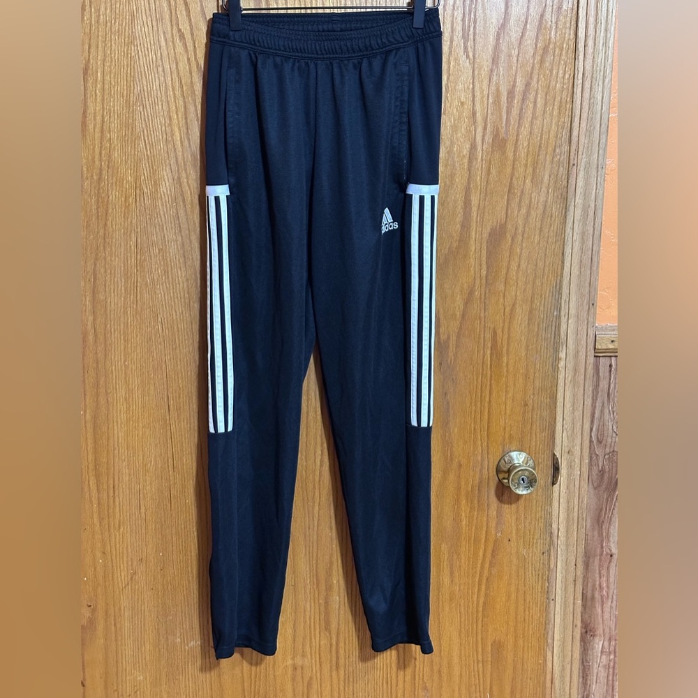 Adidas men’s track pants sz small zip ankles black